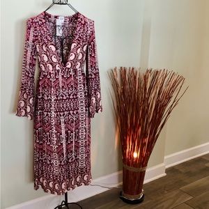 NEW SomeDays Lovin Duster Kimono Maroon Geometric pattern.